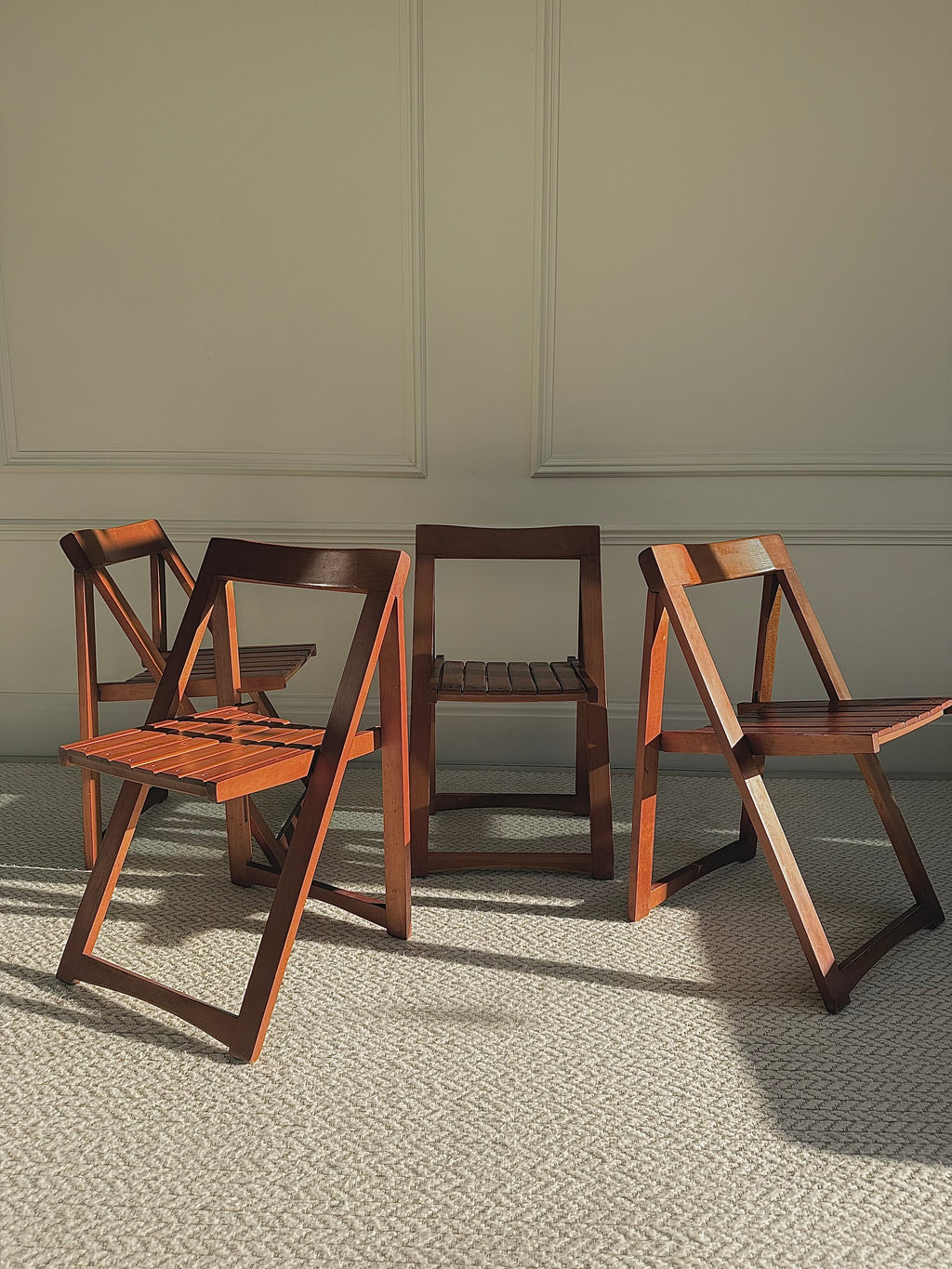 A Set Of 4 Trieste Folding Chairs By Aldo Jacober for Alberto Bazzani