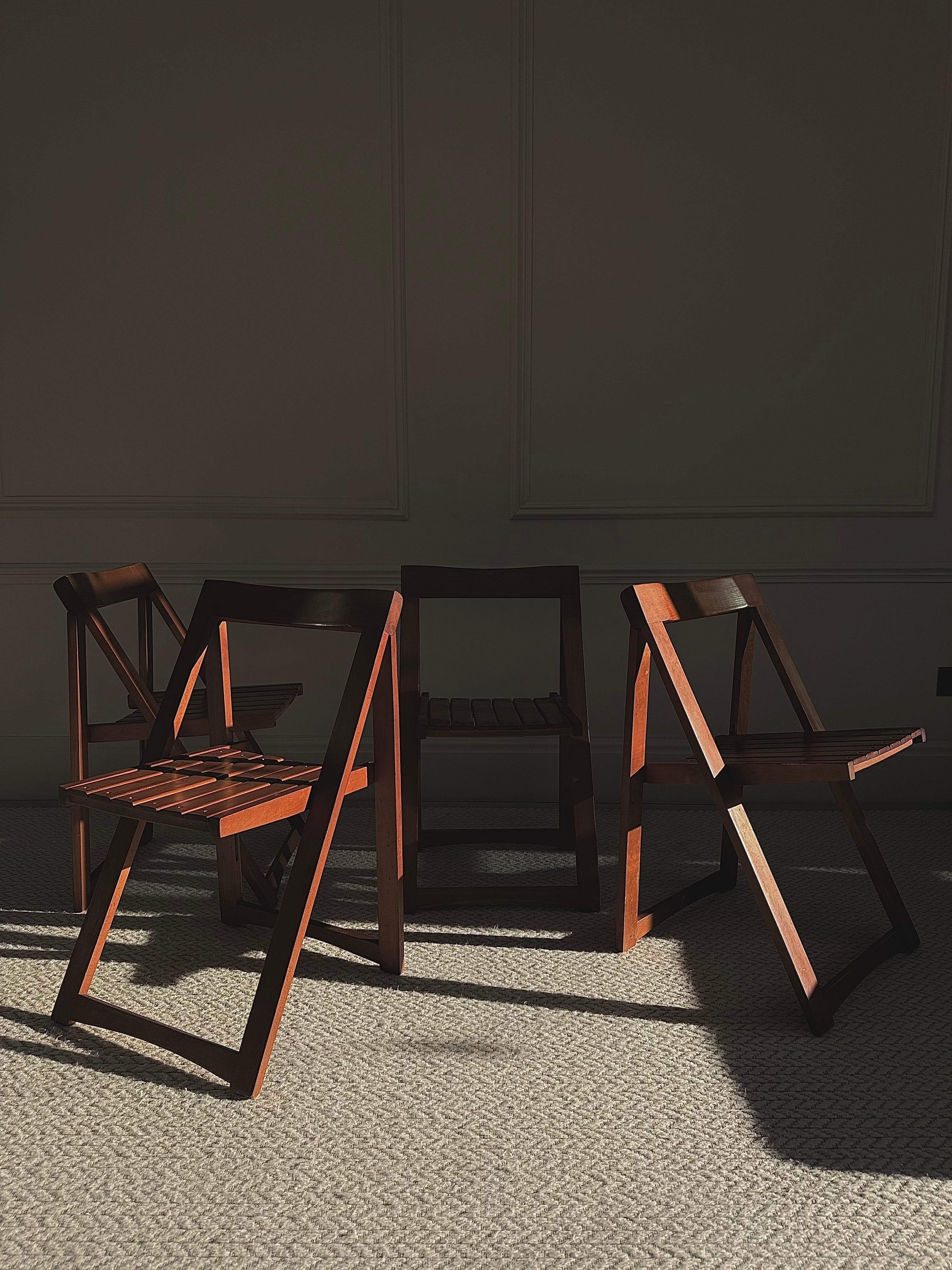 A Set Of 4 Trieste Folding Chairs By Aldo Jacober for Alberto Bazzani