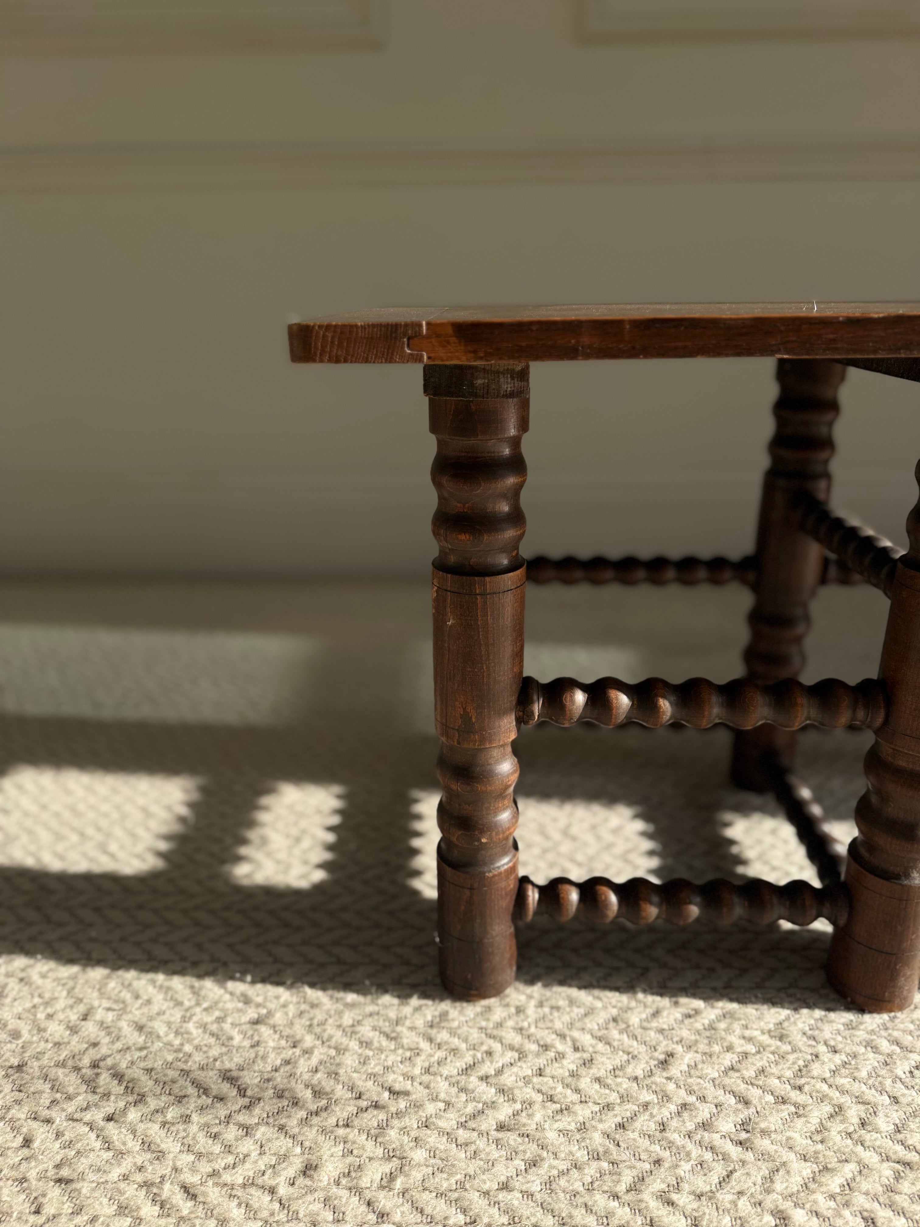 Brutalist Oak coffee table By Charles Dudouyt circa 1940s.