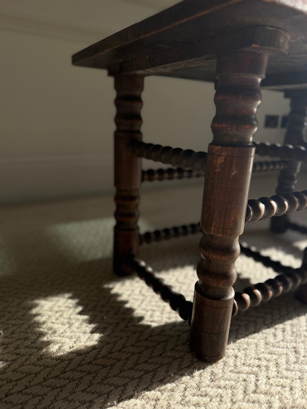 Brutalist Oak coffee table By Charles Dudouyt circa 1940s.