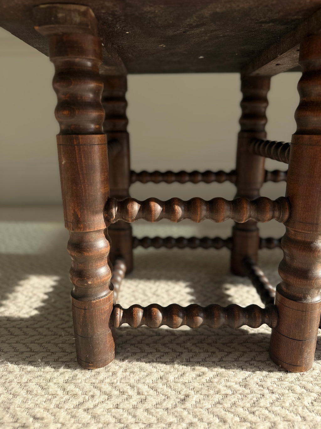 Brutalist Oak coffee table By Charles Dudouyt circa 1940s.