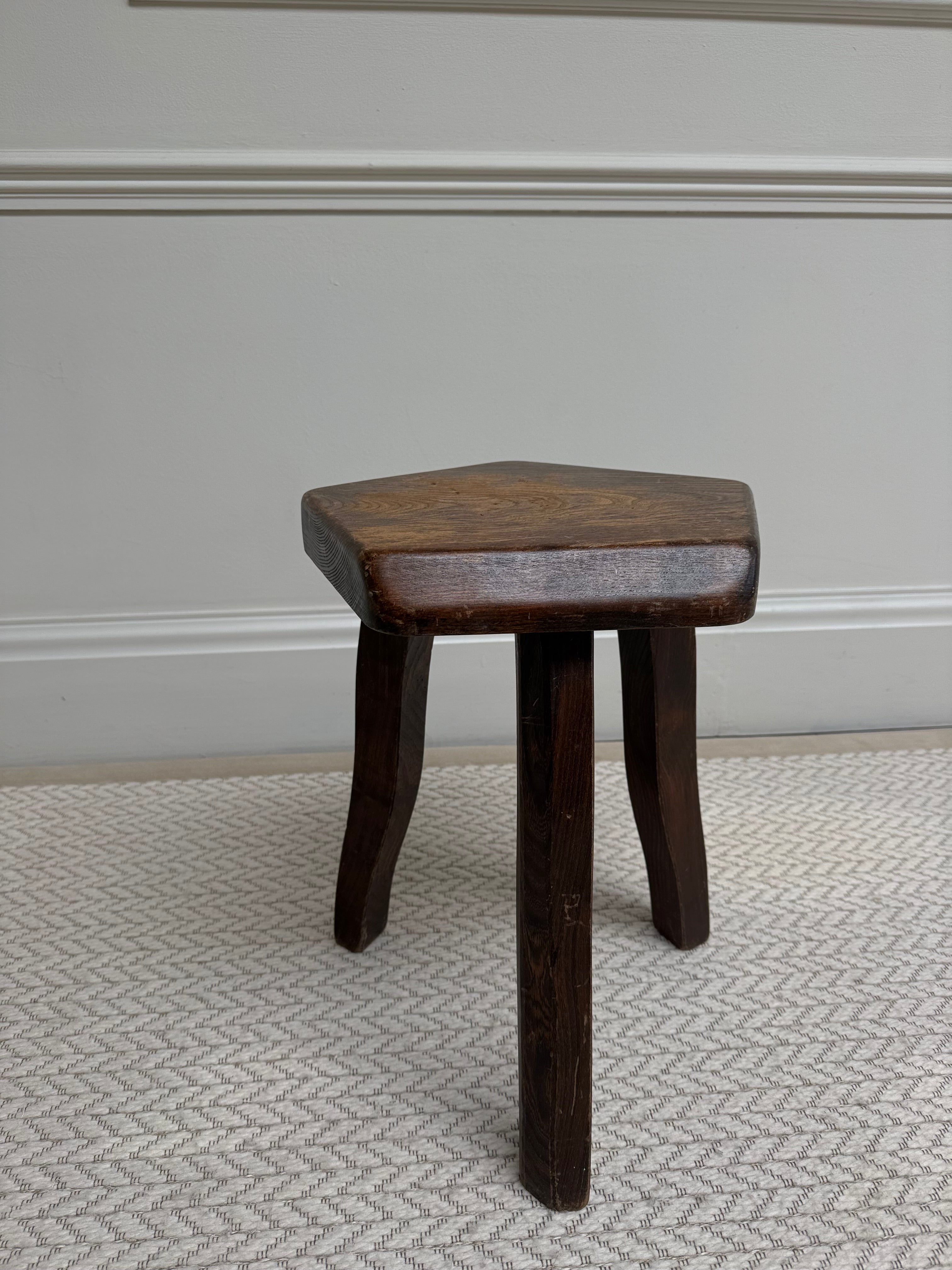 Vintage French Country Oak Milking Stool – Stool – MILLA OBJETS