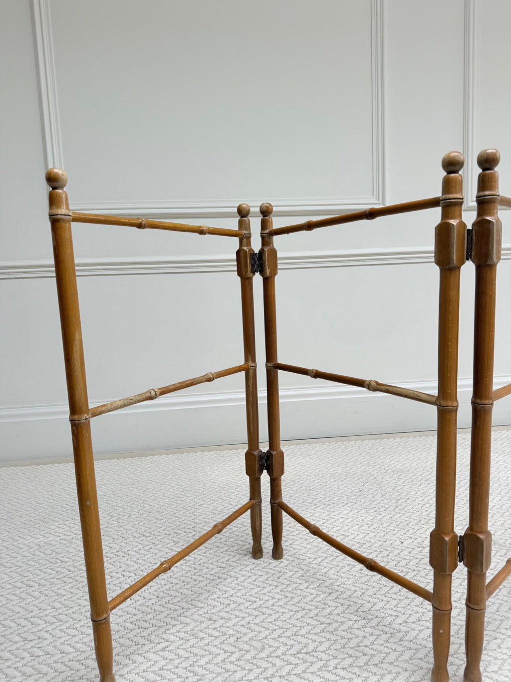 Vintage French Faux Bamboo Folding Wooden Towel Rail & Clothes Airer – Towel Rail – MILLA OBJETS