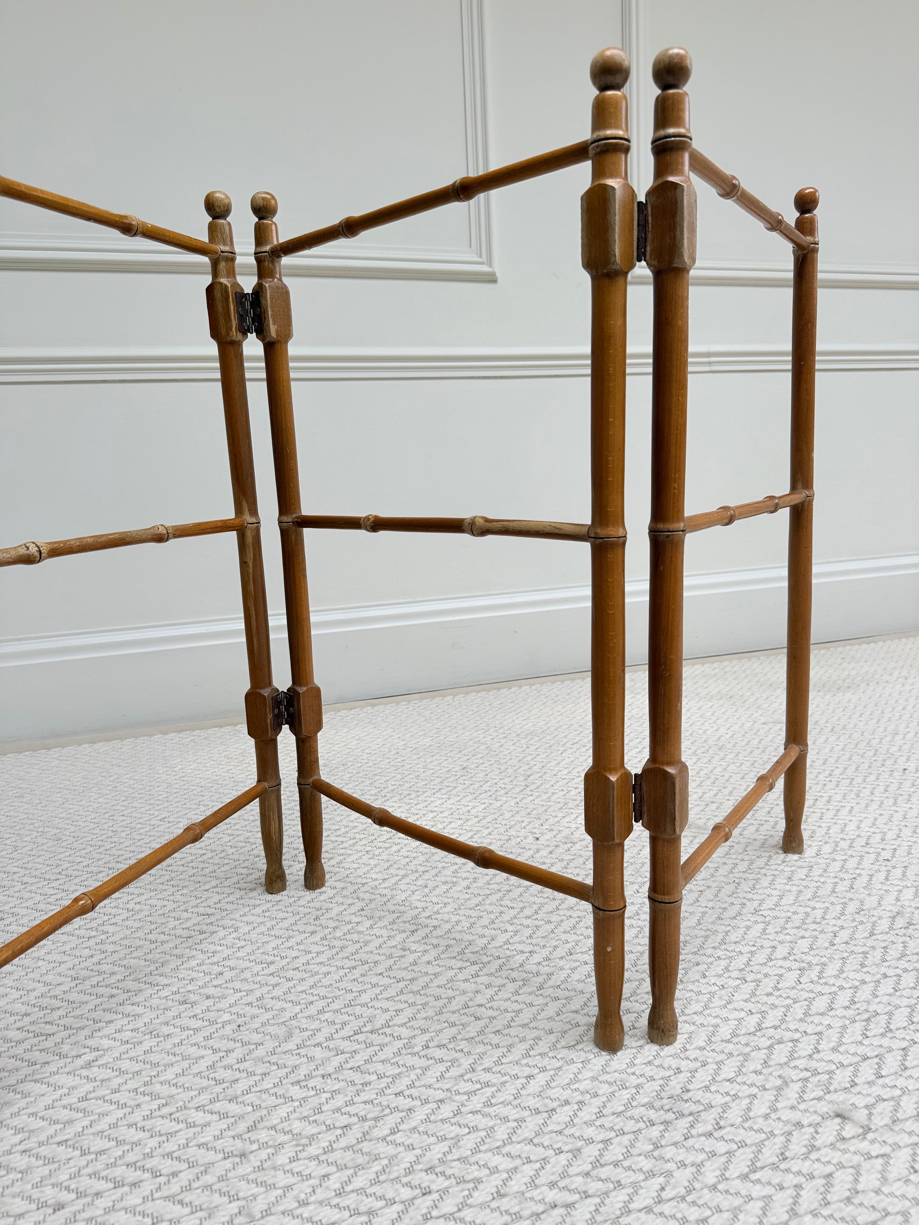 Vintage French Faux Bamboo Folding Wooden Towel Rail & Clothes Airer – Towel Rail – MILLA OBJETS