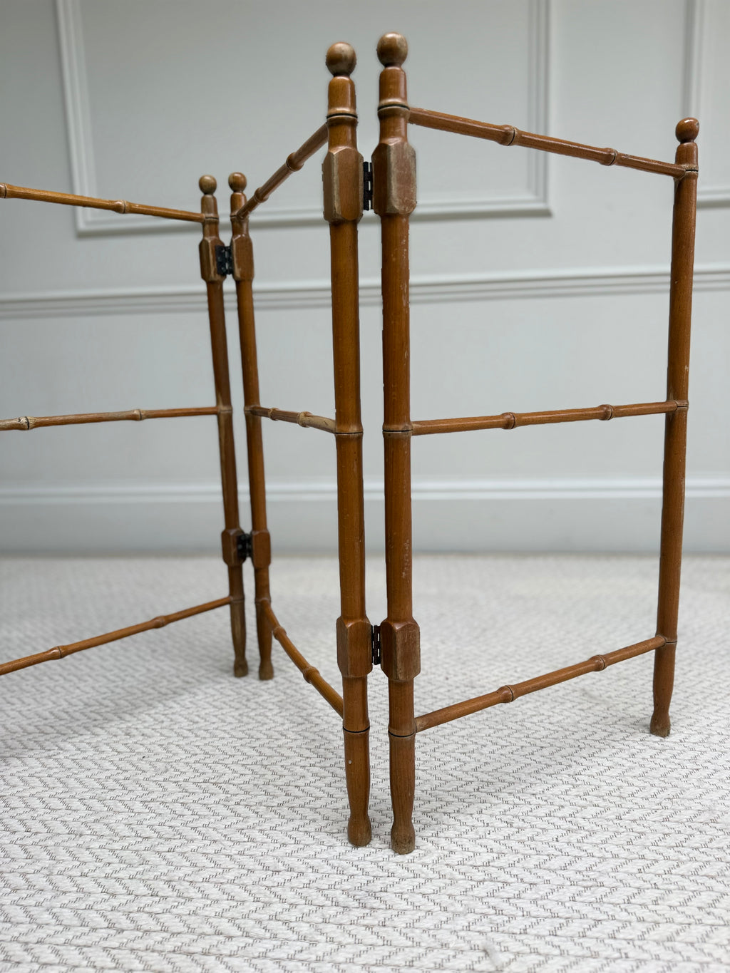 Vintage French Faux Bamboo Folding Wooden Towel Rail & Clothes Airer – Towel Rail – MILLA OBJETS