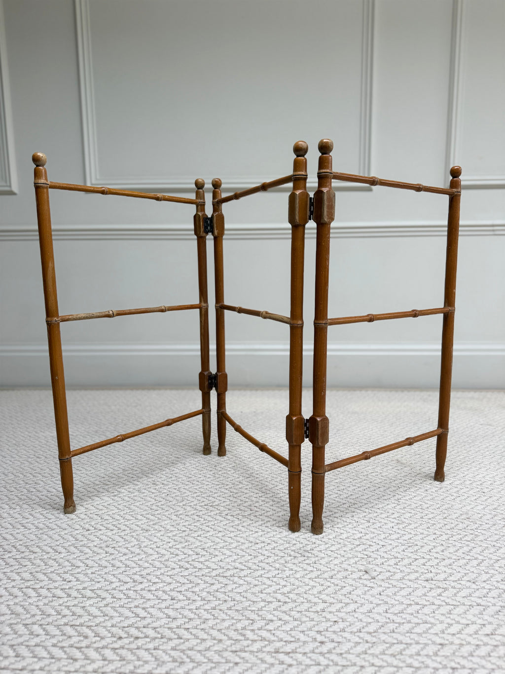 Vintage French Faux Bamboo Folding Wooden Towel Rail & Clothes Airer – Towel Rail – MILLA OBJETS