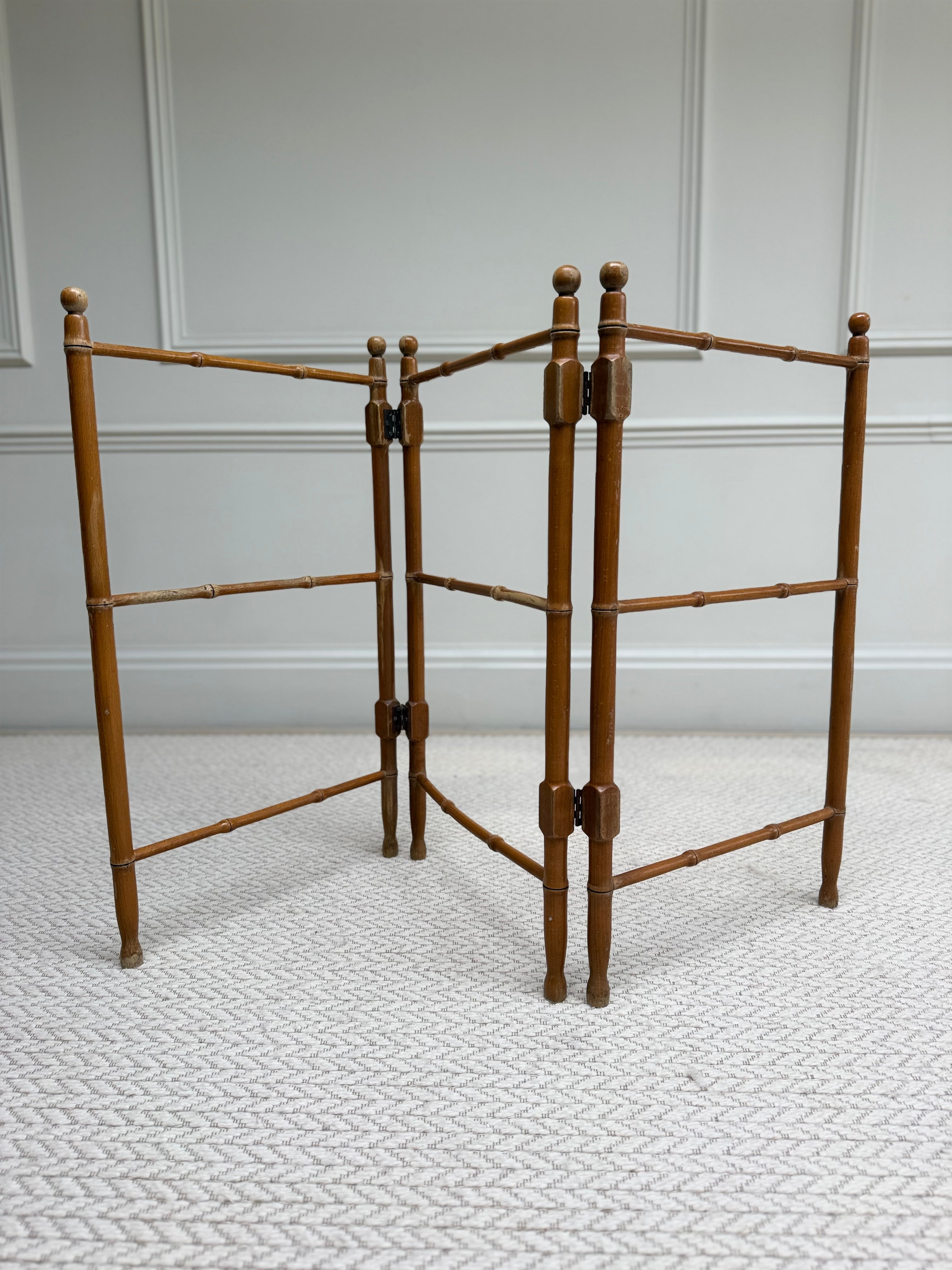 Vintage French Faux Bamboo Folding Wooden Towel Rail & Clothes Airer – Towel Rail – MILLA OBJETS