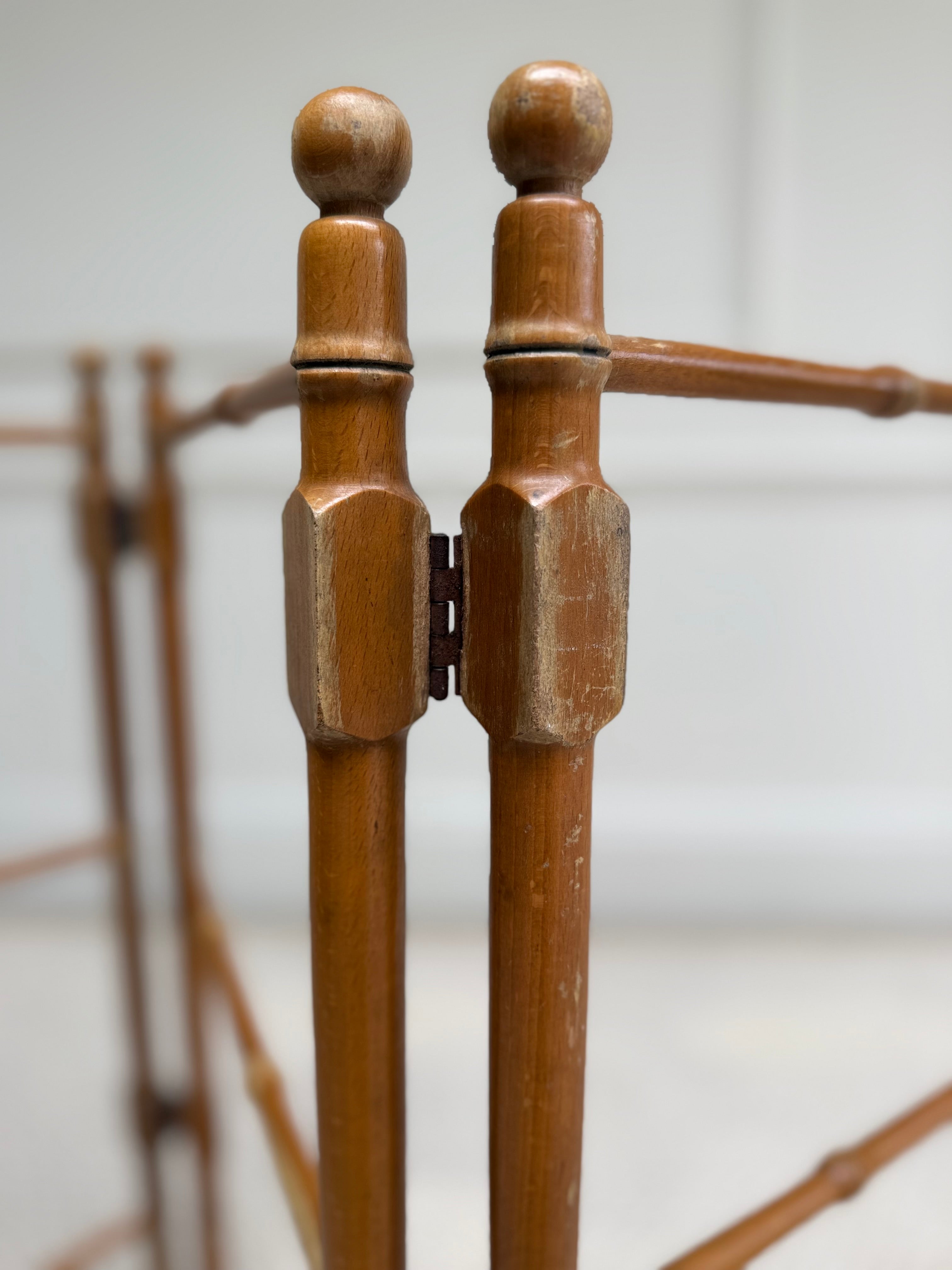 Vintage French Faux Bamboo Folding Wooden Towel Rail & Clothes Airer – Towel Rail – MILLA OBJETS
