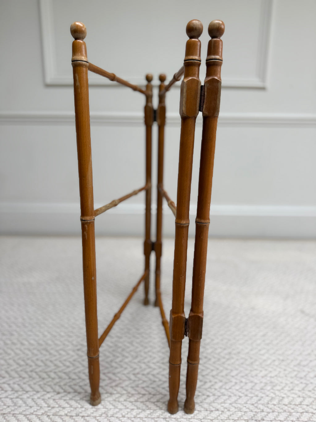 Vintage French Faux Bamboo Folding Wooden Towel Rail & Clothes Airer – Towel Rail – MILLA OBJETS