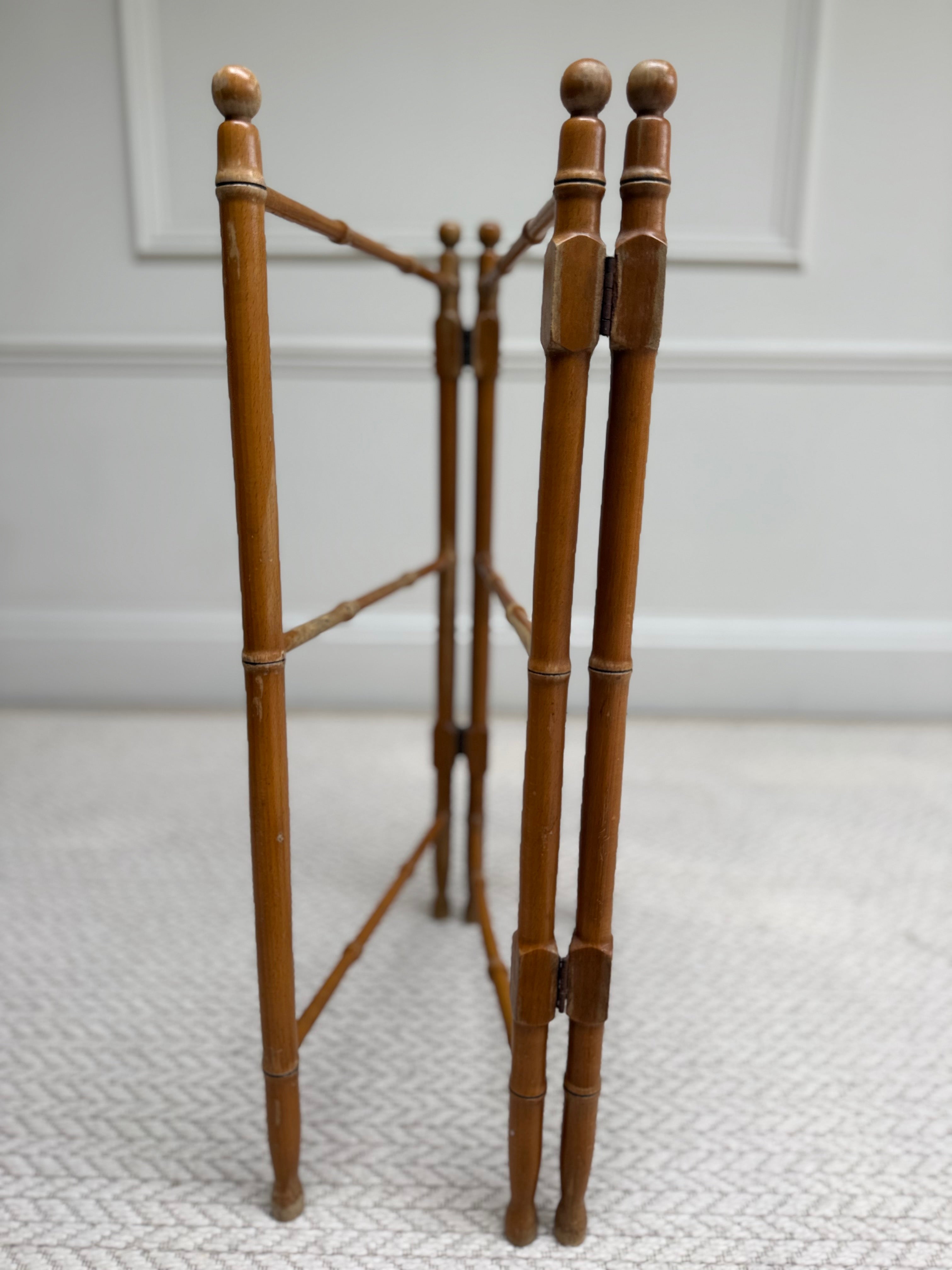 Vintage French Faux Bamboo Folding Wooden Towel Rail & Clothes Airer – Towel Rail – MILLA OBJETS