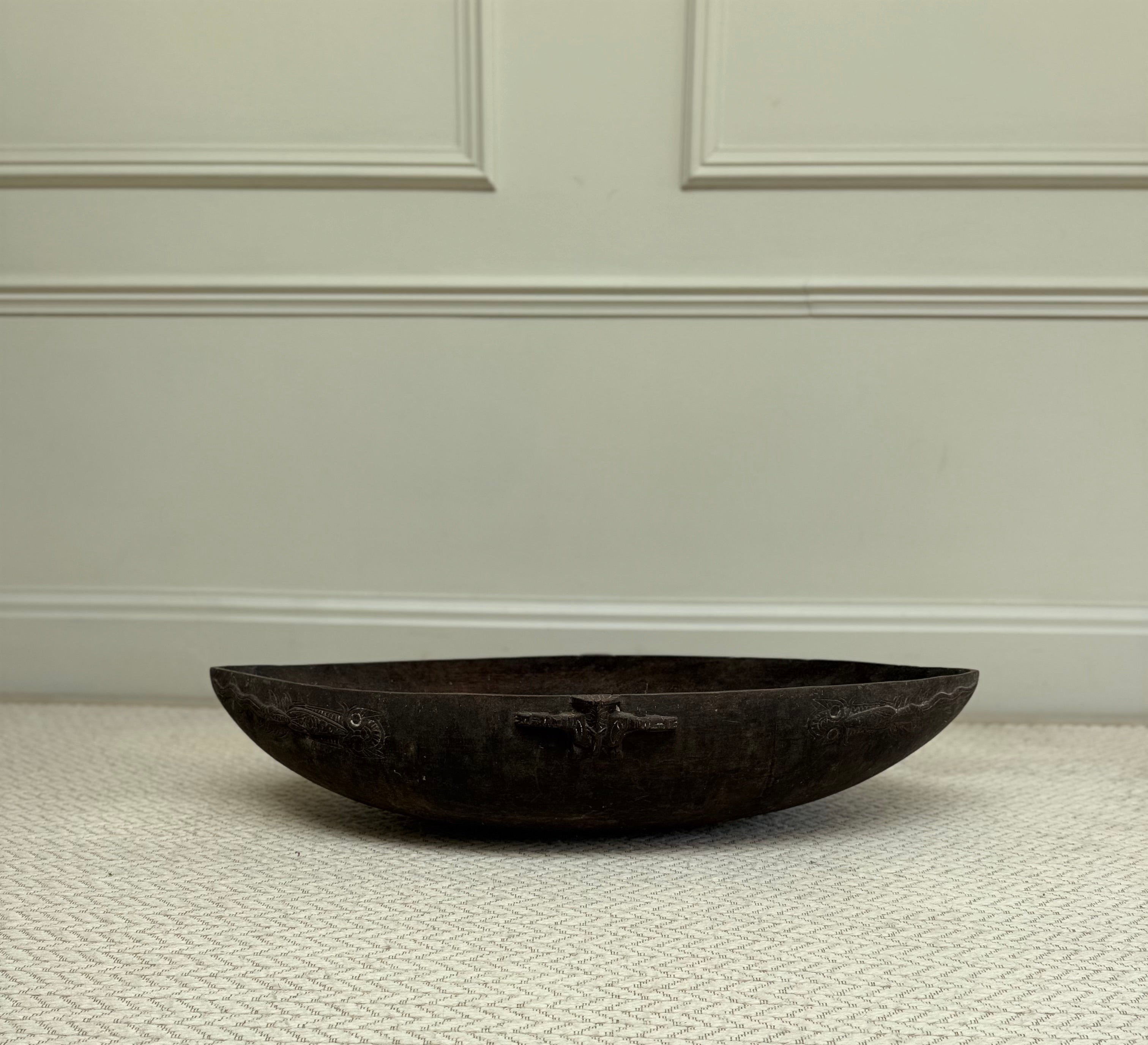 Antique early 20th century wooden feasting bowl from MILLA OBJETS
