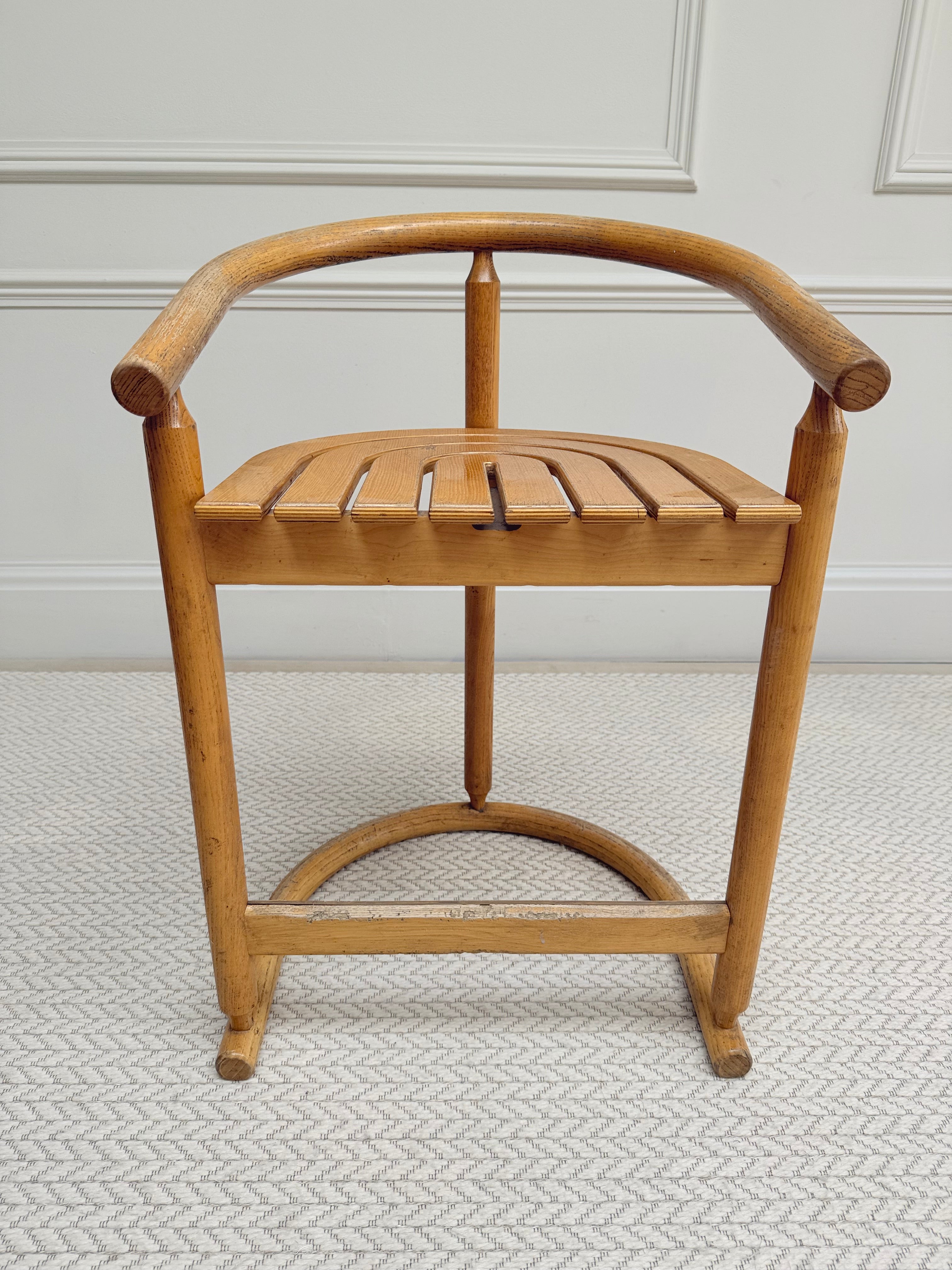 Set of Four Postmodern Solid Oak Bar Stools by Allmilmö, c. 1980s – Bar Stools – MILLA OBJETS