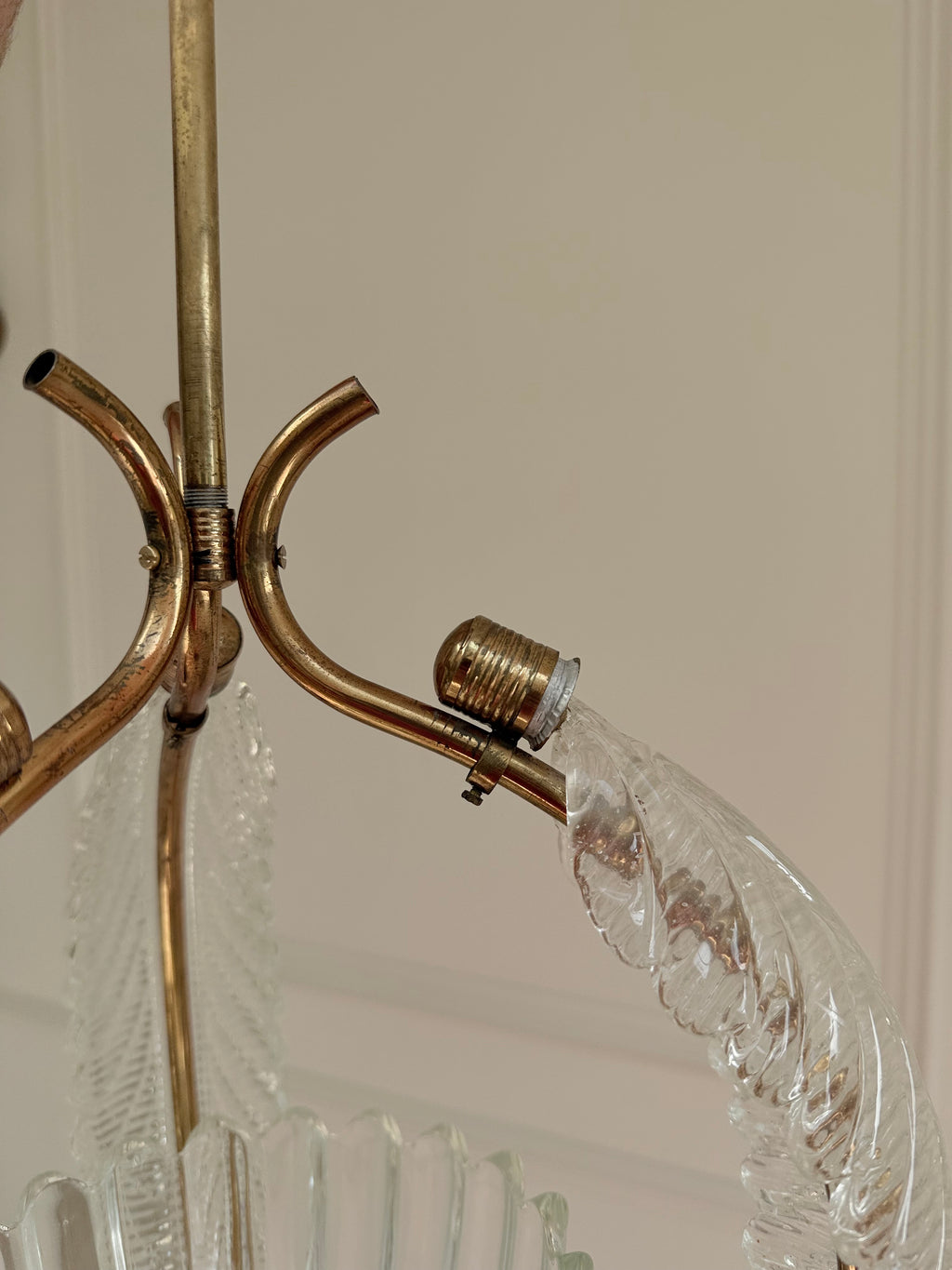 Vintage Mid-Century Barovier & Toso Murano Glass and Brass Pendant Light – Pendant Light – MILLA OBJETS