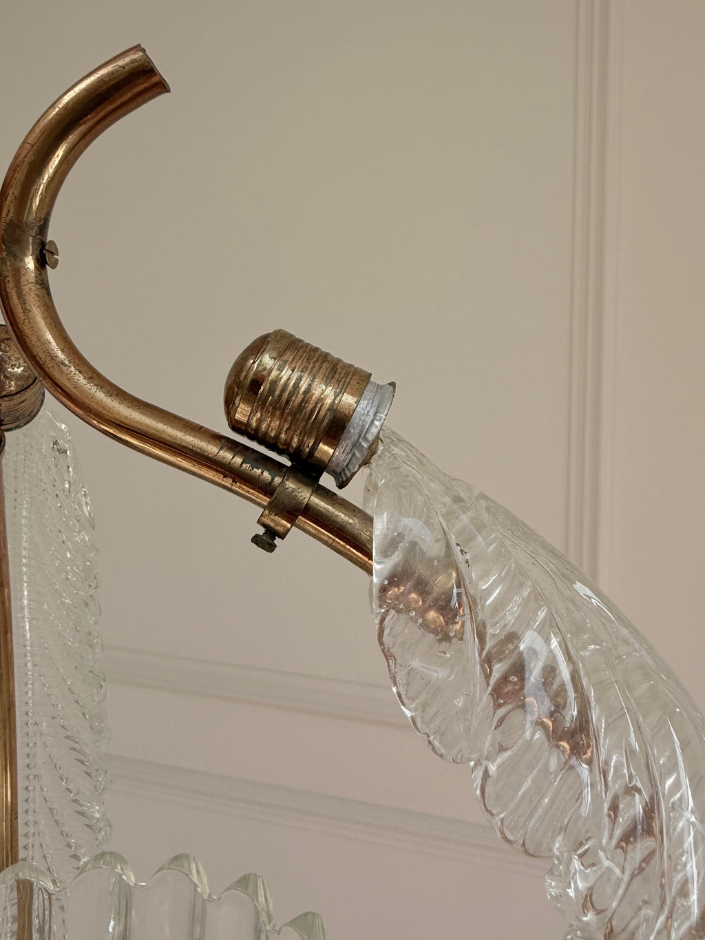 Vintage Mid-Century Barovier & Toso Murano Glass and Brass Pendant Light – Pendant Light – MILLA OBJETS