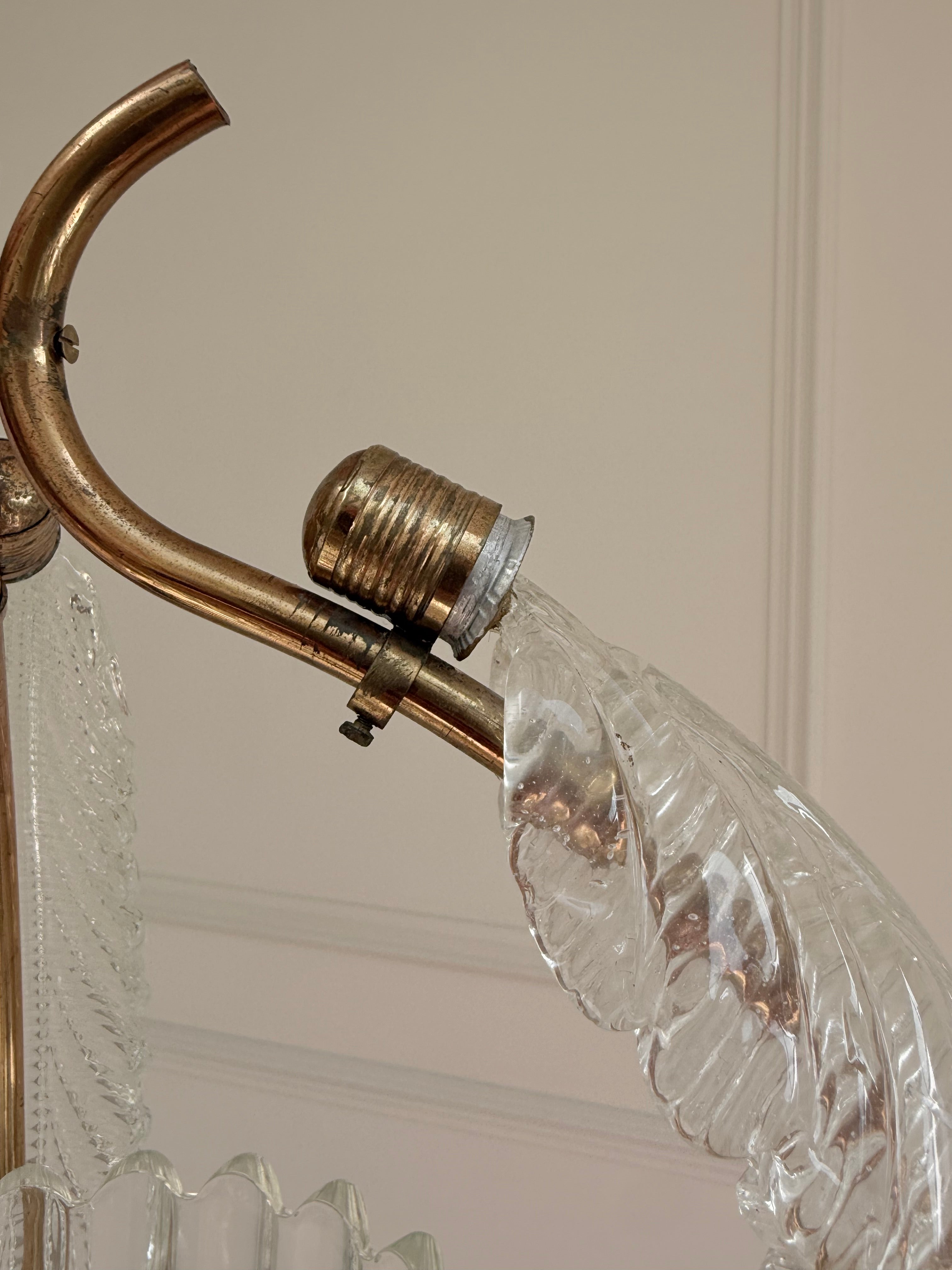 Vintage Mid-Century Barovier & Toso Murano Glass and Brass Pendant Light – Pendant Light – MILLA OBJETS