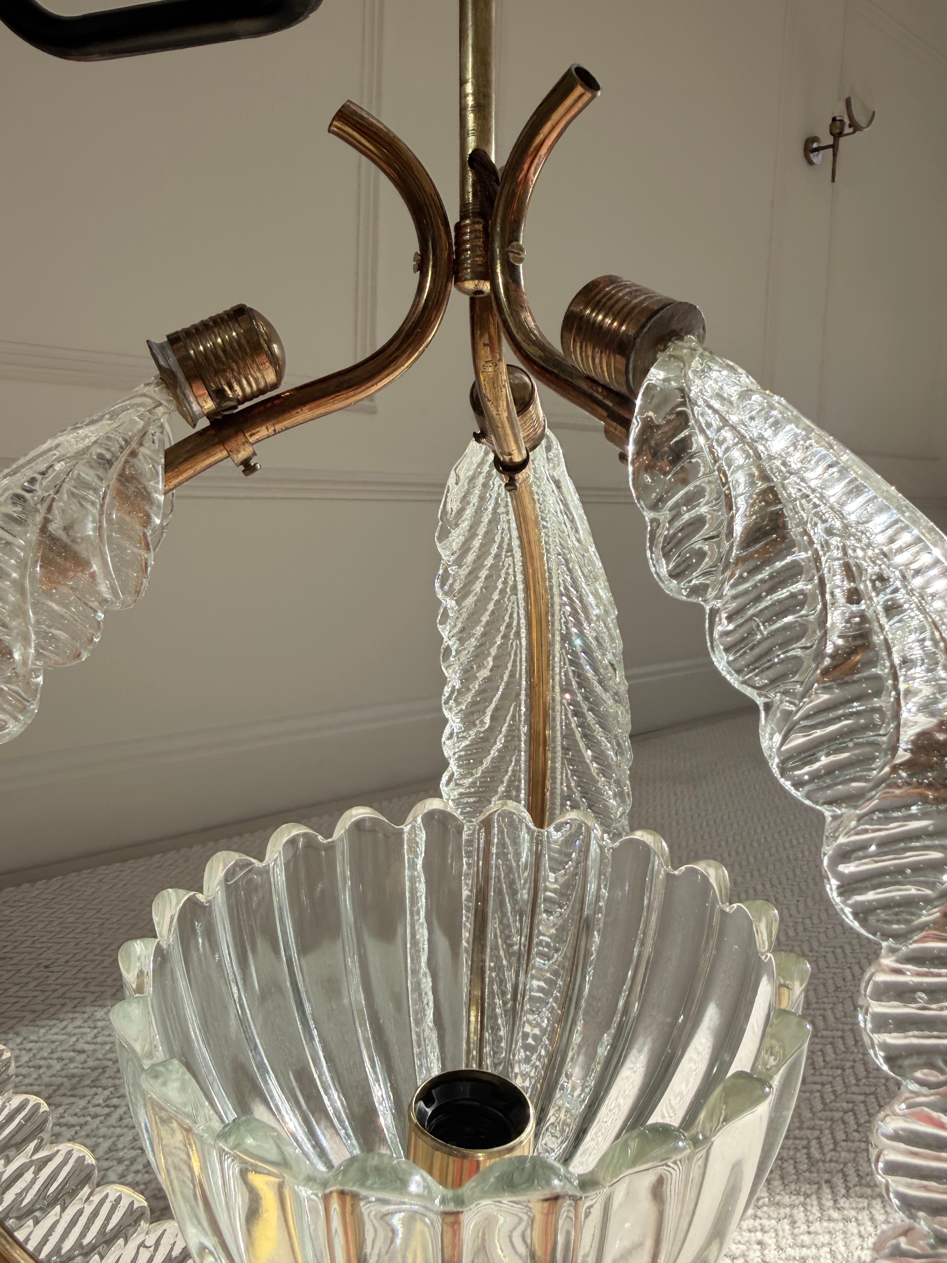 Vintage Mid-Century Barovier & Toso Murano Glass and Brass Pendant Light – Pendant Light – MILLA OBJETS