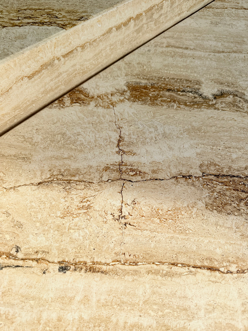 Vintage Italian 1970s Mid Century Travertine Low Triangular Nesting Coffee Tables – Pair – Coffee Tables – MILLA OBJETS