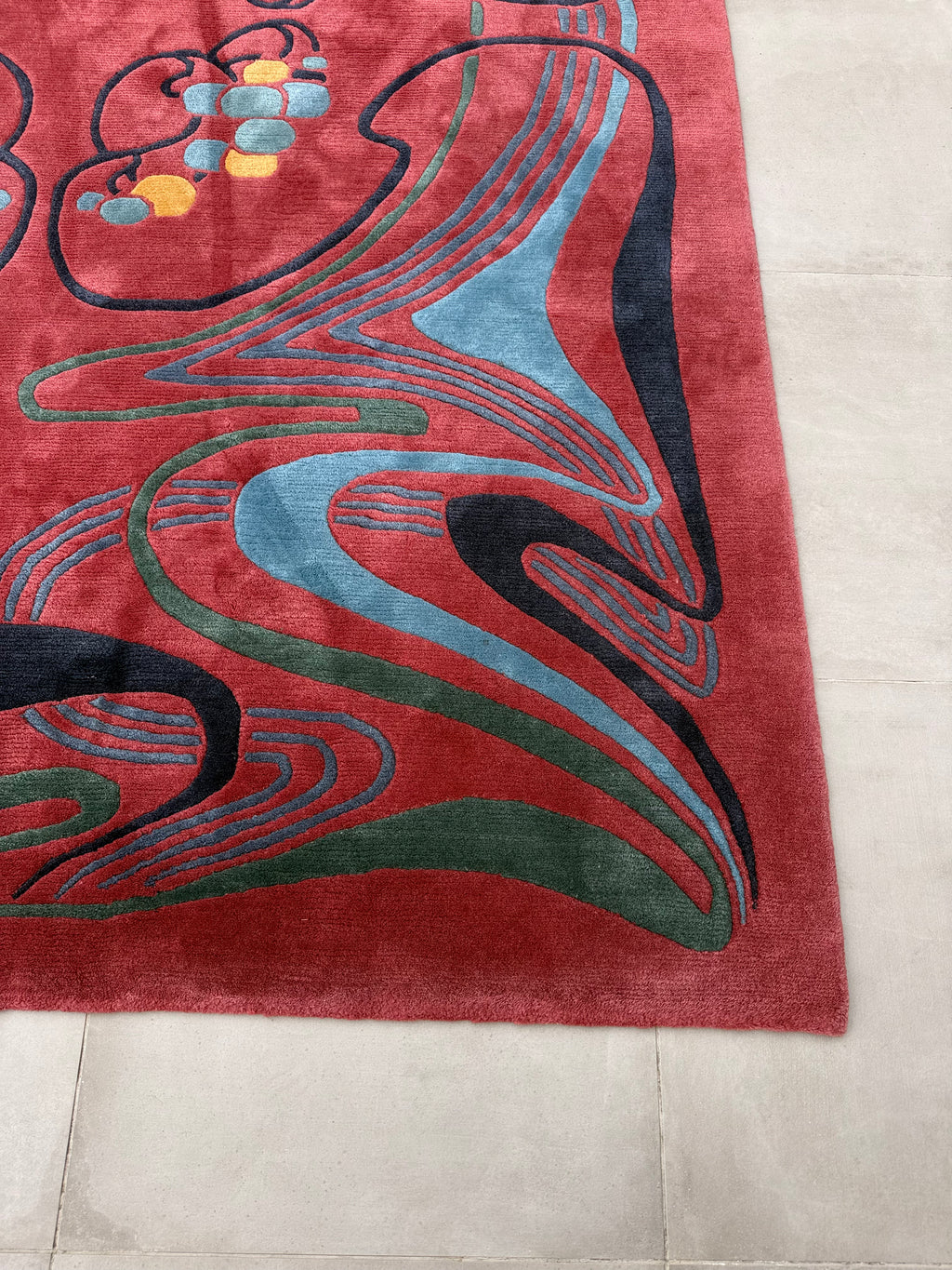 Large Hand-Knotted Nepalese Tibetan Abstract Rug, 290 × 200 cm