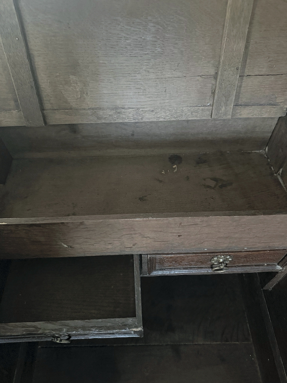 Late 17th Century English Oak Geometric Chest / Cupboard