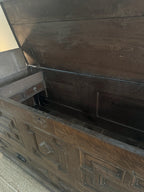 Late 17th Century English Oak Geometric Chest / Cupboard