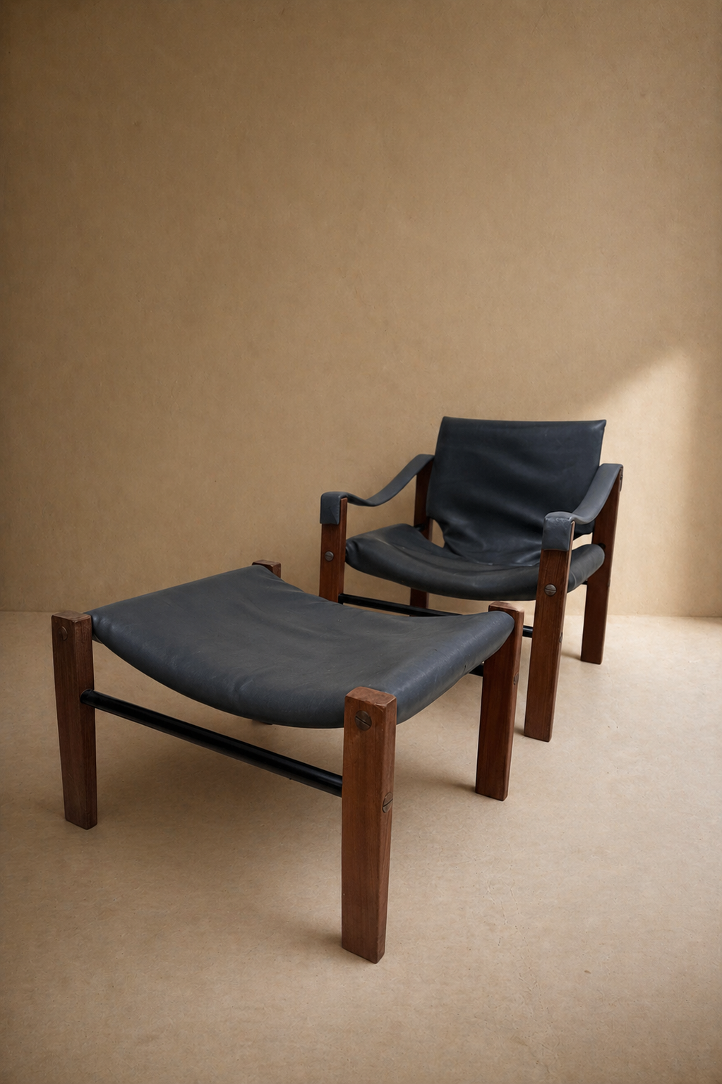 Maurice Burke For Arkana Safari Lounge Chairs And Ottoman