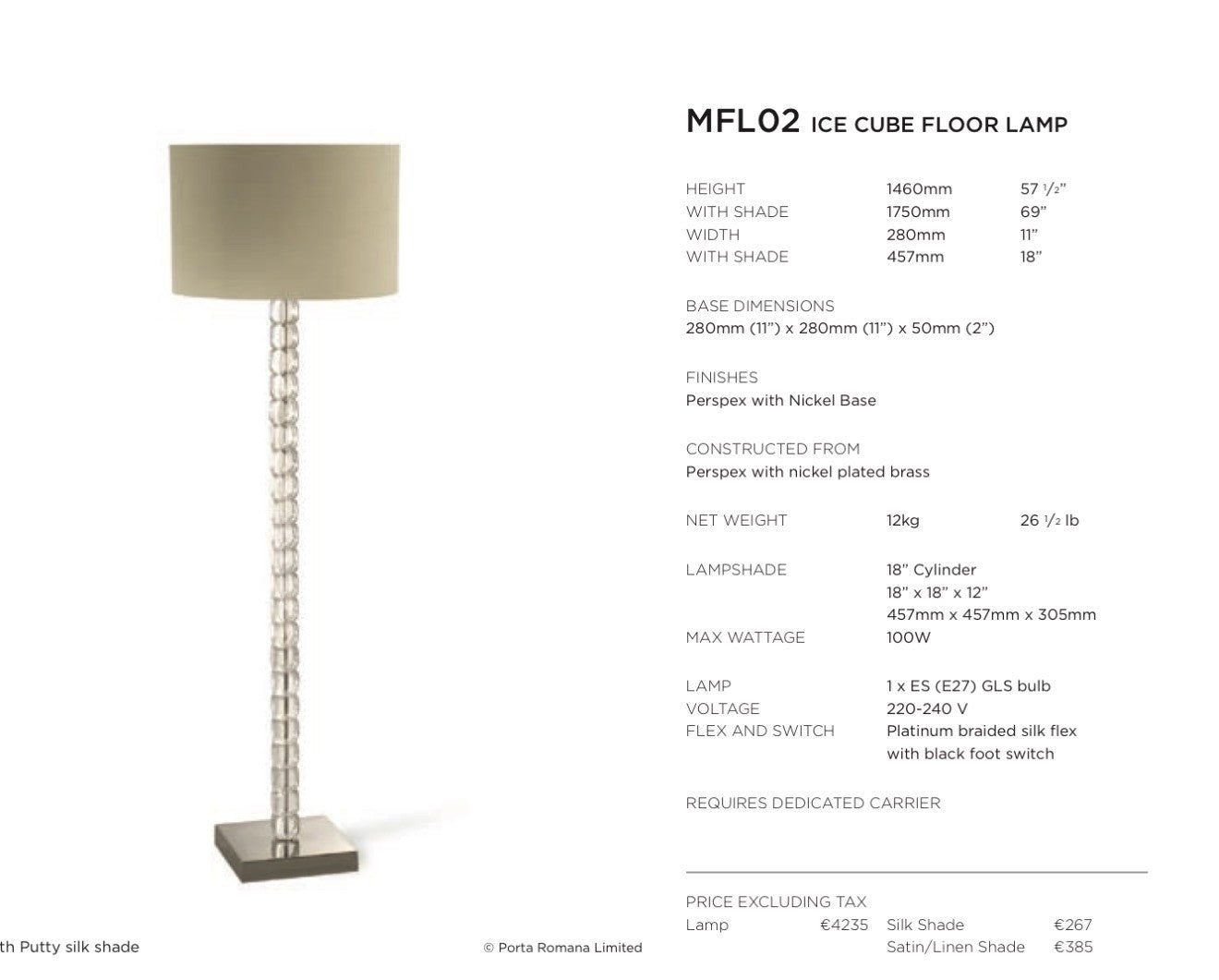 Porta Romana Ice Cube Floor Lamp