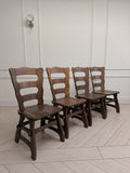 Set of 4 Mid Century Brutalist Oak Dining Chairs Henning kjaernulf style