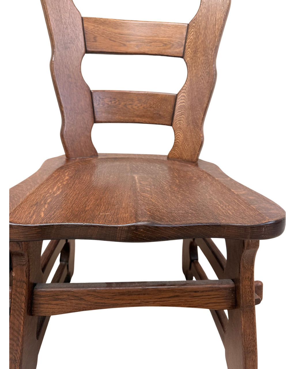 Set of 4 Mid Century Brutalist Oak Dining Chairs Henning kjaernulf style