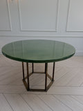 Mid Century Style Vintage Round Green Resin Dining Table