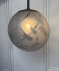 Deveau French Art Deco Frosted Glass And Bronze Pendant Light, France 1930's – Pendant Light – MILLA OBJETS