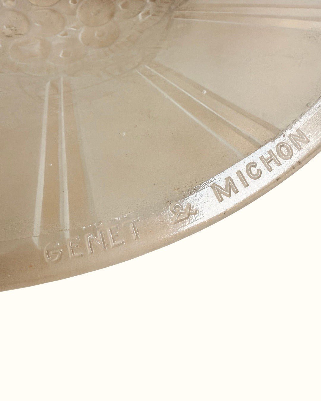 Genet & Michon French Art Nouveau Wrought Iron And Frosted Glass Chandelier – Chandelier – MILLA OBJETS