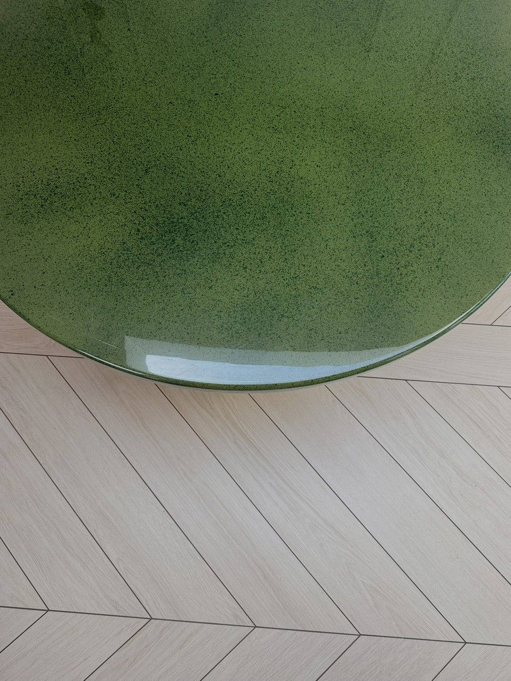 Mid Century Style Vintage Round Green Resin Dining Table