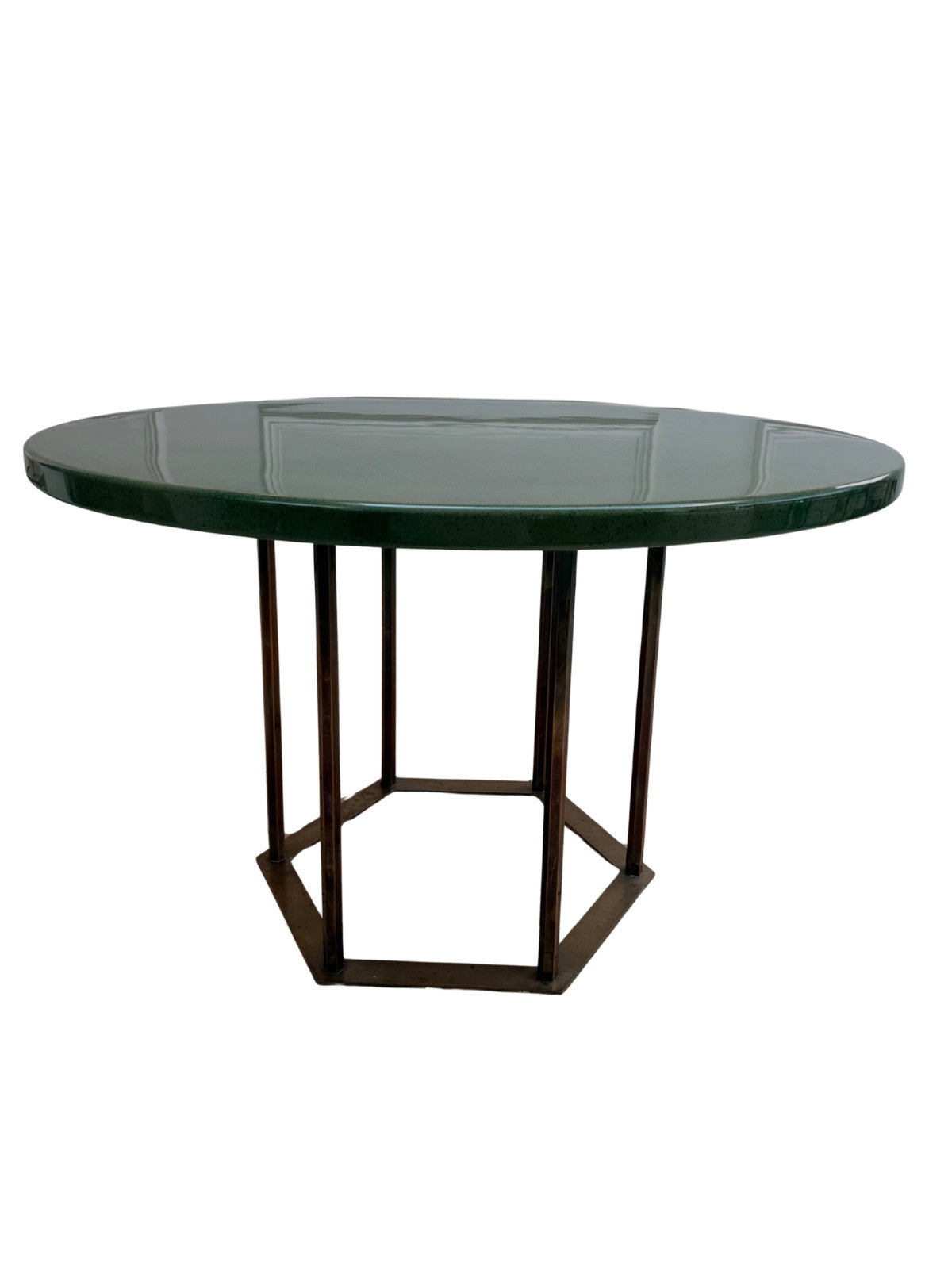 Mid Century Style Vintage Round Green Resin Dining Table